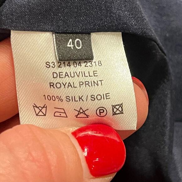 JOSEPH Deauville Printed Silk Blazer Women’s Size 40 (US 8) Luxury $795 Royal - Picture 5 of 9